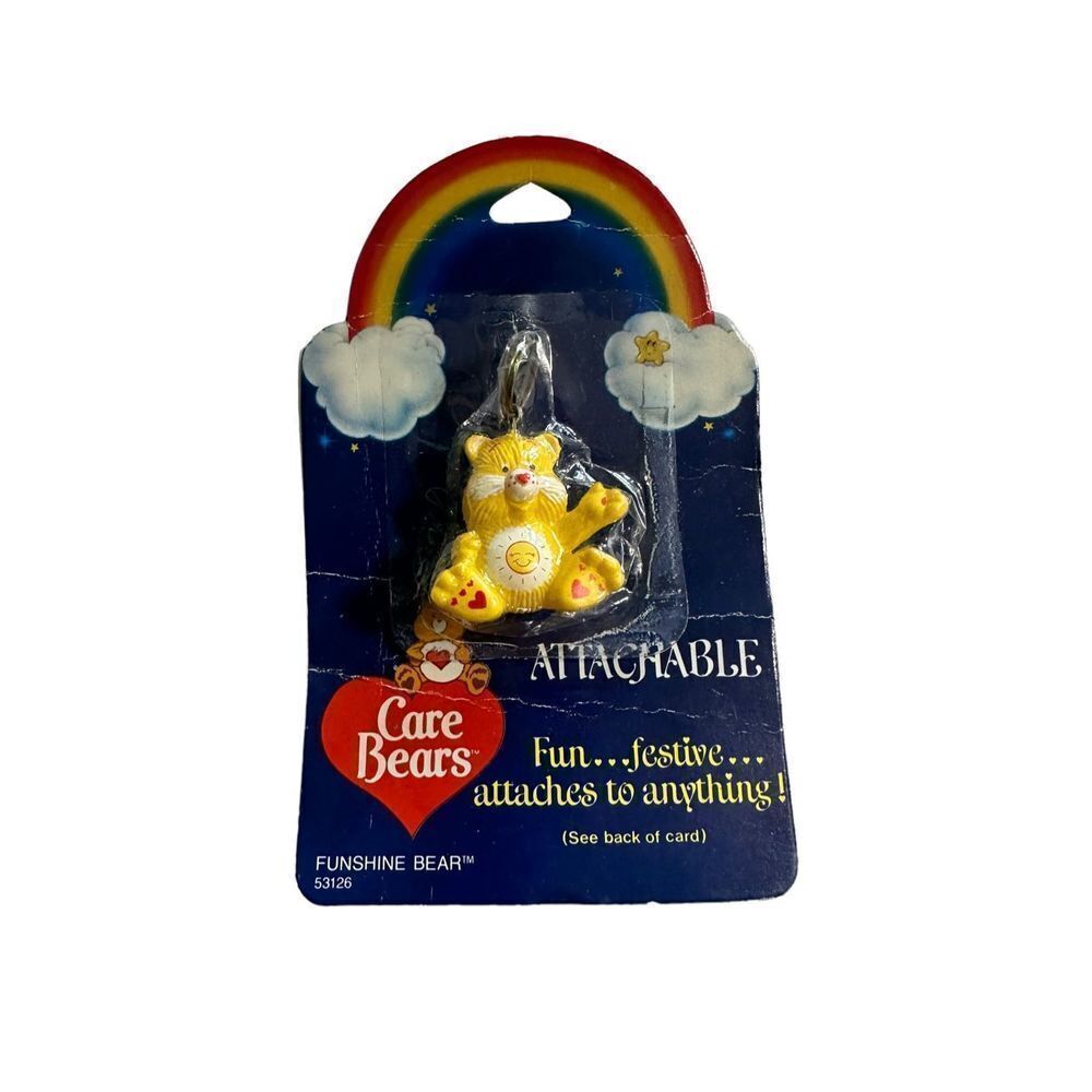 VINTAGE Carebear Funshine Bear attachable bear with key ring